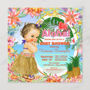 Invitation Baby Shower Luau Hawaïen