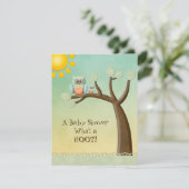 Invitation Baby shower lunatique de hiboux (Debout devant)