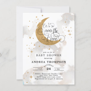 Invitation Baby shower Lune