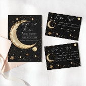 Invitation Baby Shower Lune d'Or Céleste