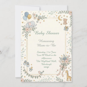 Invitation Baby Shower Lune Et Étoiles