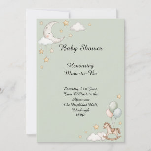 Invitation Baby Shower Lune Et Étoiles