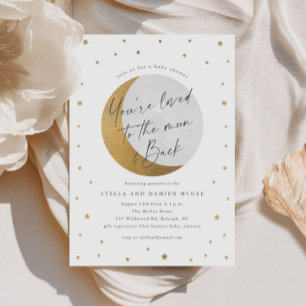 Invitation Baby Shower Lune et Étoiles