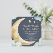 Invitation Baby shower Lune et étoiles - Dreamy Nightime (Debout devant)