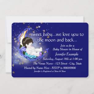 Invitation Baby-Shower Lune et Retour