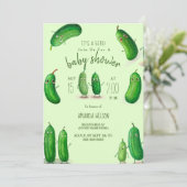 Invitation Baby shower lunique vert de chaudières (Debout devant)