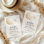 Invitation Baby Shower Luxe Or Stork Céleste Doré
