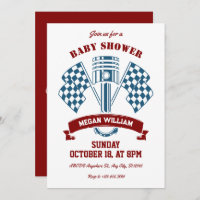 Baby shower machine de course de moto rétro