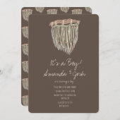 Invitation Baby shower Macrame accrochage Rustique Boho (Devant / Derrière)