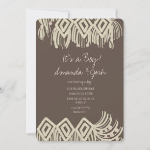 Invitation Baby Shower Macramé Bohème à Peinture