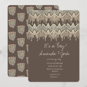 Invitation Baby Shower Macrame Suspendu Rustique Bohème Corde