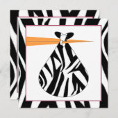 Invitation Baby shower - Magasin Zebra (Devant / Derrière)