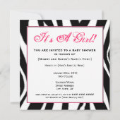 Invitation Baby shower - Magasin Zebra (Dos)
