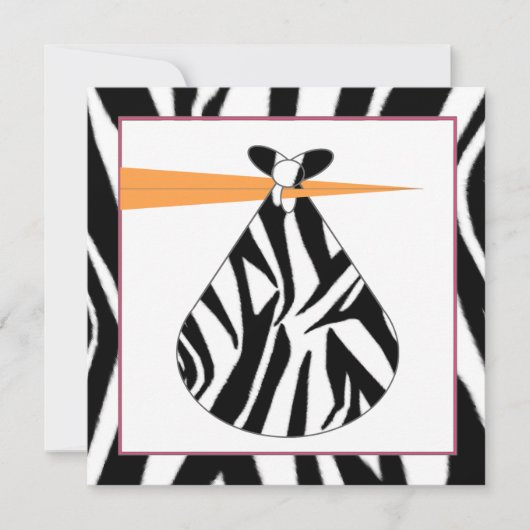 Invitation Baby shower - Magasin Zebra (Devant)