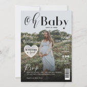 Invitation Baby shower Magazine Couverture photo C'est une fi (Devant)