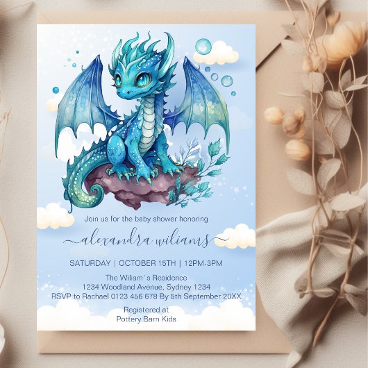 Invitation Baby shower Magic Baby Dragon