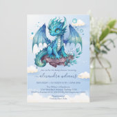 Invitation Baby shower Magic Baby Dragon (Debout devant)