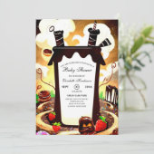 Invitation Baby shower magique au chocolat (Debout devant)