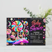 Invitation Baby shower magique de Candyland (Debout devant)