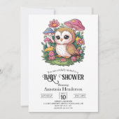 Invitation Baby shower magique de Chouette enchantée (Devant)