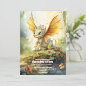 Invitation Baby shower magique de dragon mystique (Debout devant)