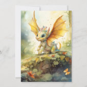 Invitation Baby shower magique de dragon mystique (Dos)