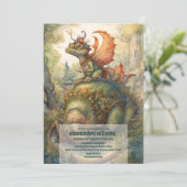 Invitation Baby shower magique de dragon mystique (Debout devant)