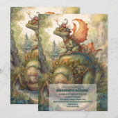 Invitation Baby shower magique de dragon mystique (Devant / Derrière)
