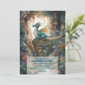 Invitation Baby shower magique de dragon mystique (Debout devant)