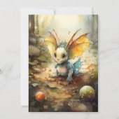 Invitation Baby shower magique de dragon mystique (Dos)