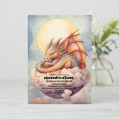 Invitation Baby shower magique de dragon mystique (Debout devant)