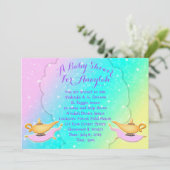 Invitation Baby shower magique de fille de mille et une nuits (Debout devant)