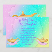 Invitation Baby shower magique de fille de mille et une nuits (Devant / Derrière)