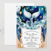 Invitation Baby shower magique de sirène (Devant / Derrière)