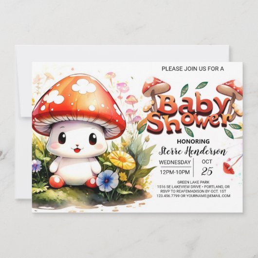 Invitation Baby shower Magique de Trail Toadstool (Devant)