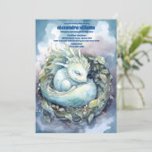 Invitation Baby shower magique Dragon (Debout devant)