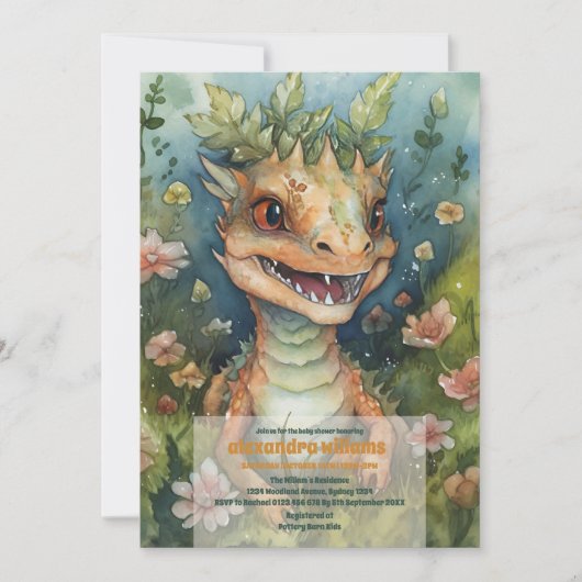 Invitation Baby shower magique Dragon (Devant)