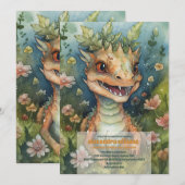 Invitation Baby shower magique Dragon (Devant / Derrière)