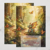 Invitation Baby shower magique Dragon (Devant / Derrière)