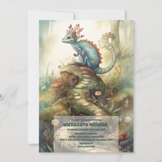 Invitation Baby shower magique Dragon (Devant)