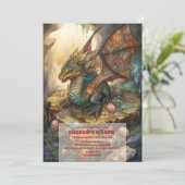 Invitation Baby shower magique Dragon (Debout devant)