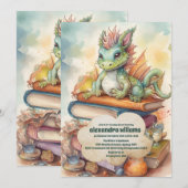 Invitation Baby shower magique Dragon (Devant / Derrière)