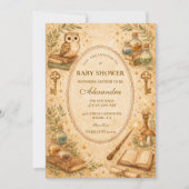 Invitation Baby Shower Magique du Sorcier Vintage (Devant)