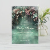 Invitation Baby shower magique Enchanted Forest Greenery Arch (Debout devant)