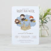 Invitation Baby shower magique Harry Potter et Hogwarts (Debout devant)