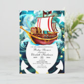 Invitation Baby shower Magique Petit Pirate (Debout devant)