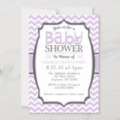 Invitation Baby shower magnétique Lavender Chevron (Recto)