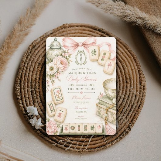 Invitation Baby shower Mahjong