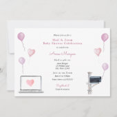 Invitation Baby shower Mail et Zoom Baby shower Fête (Devant)