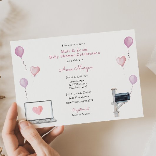Invitation Baby shower Mail et Zoom Baby shower Fête